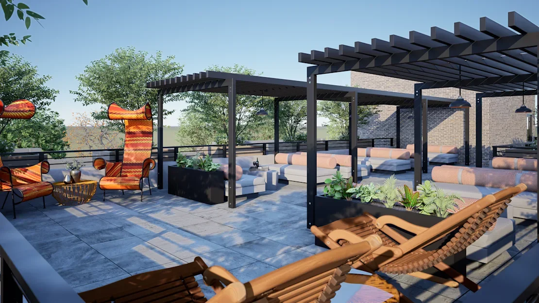 Luxe at Westfield Station rooftop terrace rendering