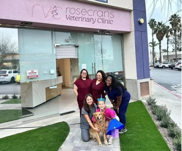 Rosecrans Veterinary Clinic storefront and care team